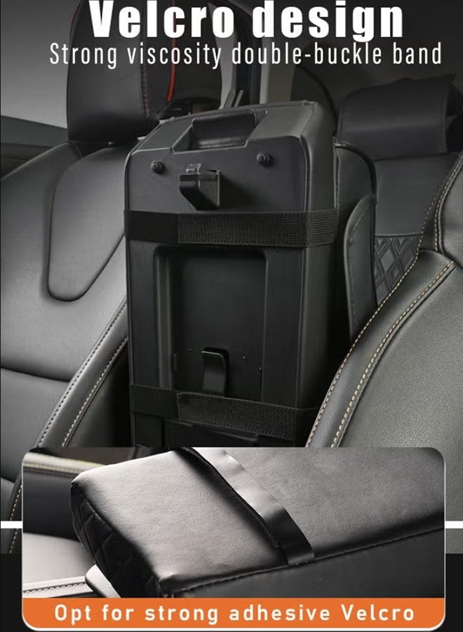 بكومور غطاء وسادة مسند ذراع السيارة متعدد الاستخدامات مع وحدة تحكم مركزية، مصنوع من جلد البولي يوريثان المقاوم للماء، مزود بحامل أكواب، وفتحة للهاتف، وعلبة مناديل، ومنظم داخلي متعدد الوظائف لسيارات الدفع الرباعي والسيدان. - Image 5